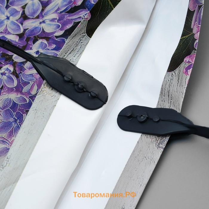 Пакет "Ассорти цветы", полиэтиленовый с пластиковой ручкой, МИКС 100 мкм 38 х 35 см