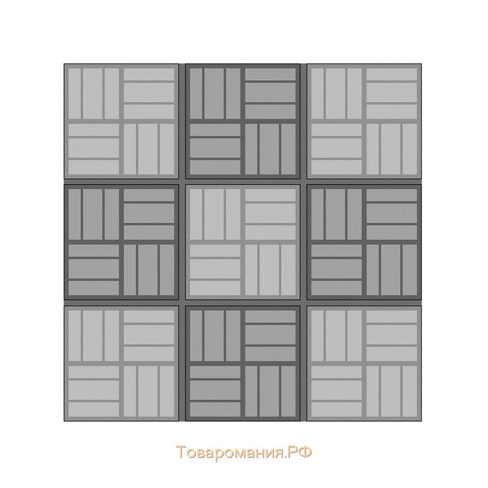 Форма для тротуарной плитки, 50 × 50 × 5.6 см, Ф3008-М, «Плита. 12 камней», 1 шт.