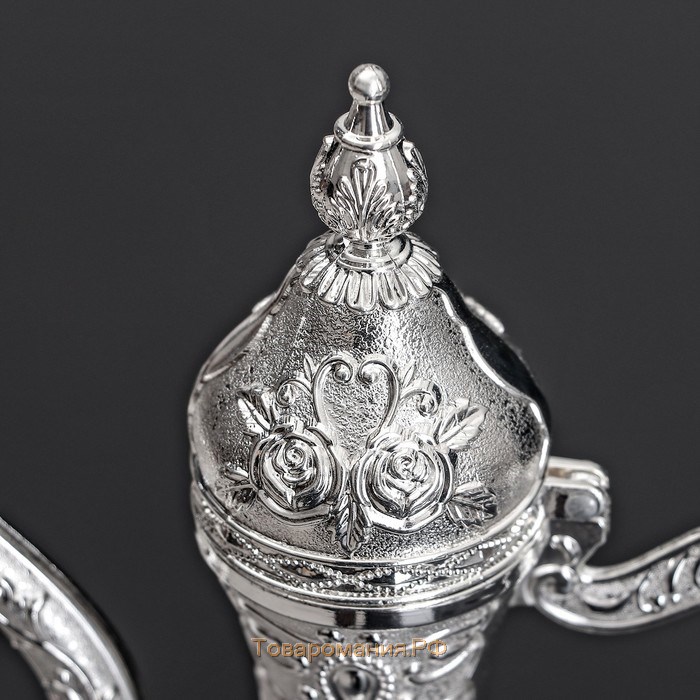Набор сервировочный «Роскошь. Серебро», 8 предметов: поднос, кувшин, 6 рюмок, цвет серебряный