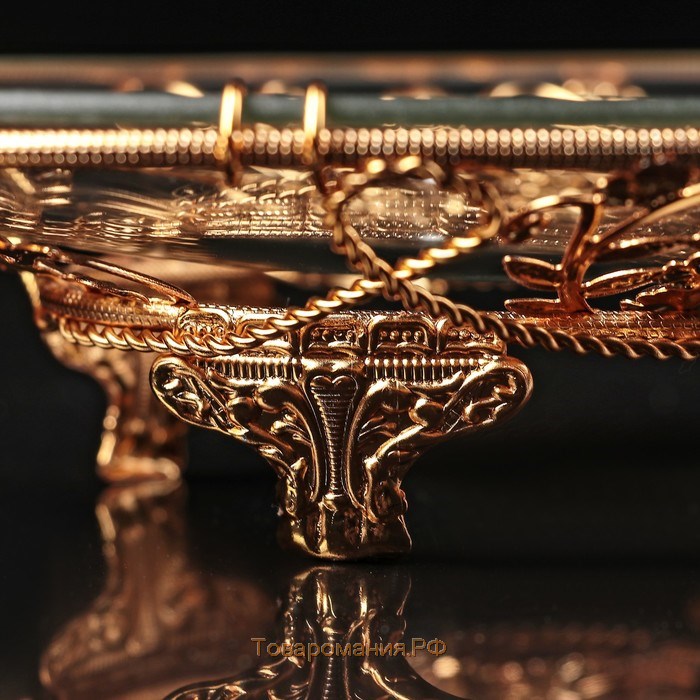 Ваза сервировочная овальная «Хайгарден», 26×18×20,5 см, съёмная ручка, цвет металла золотой