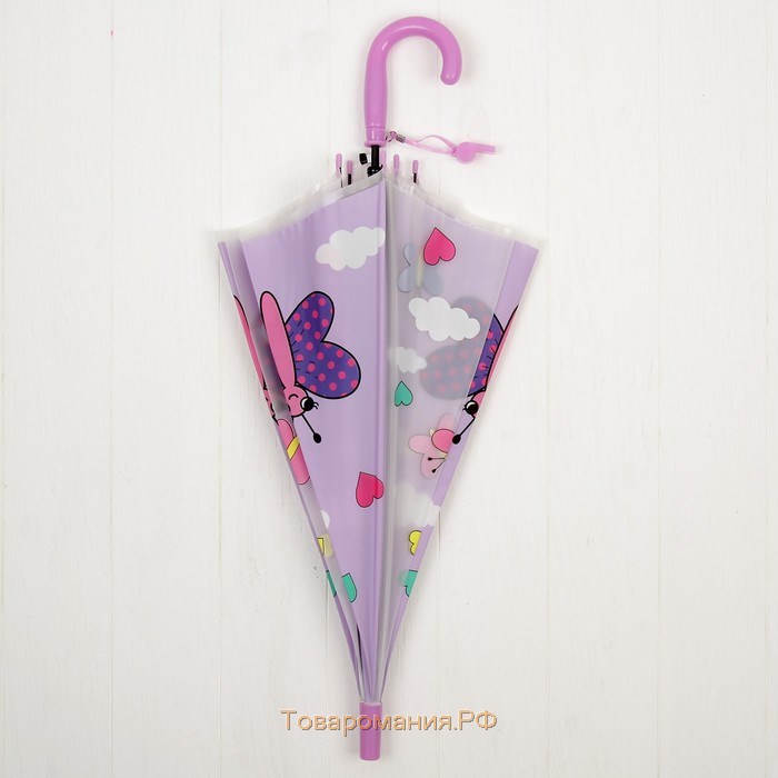 Зонт детский «Бабочка», со свиском, d= 80 см