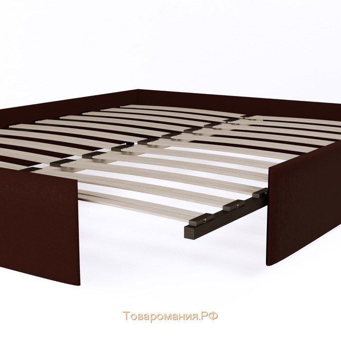 Кровать «Пальмира» без ПМ, 160×200 см, экокожа, цвет горький шоколад