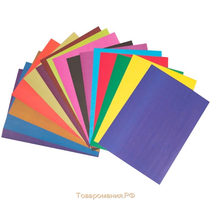 Бумага цветная двухсторонняя A4, 16 листов, 16 цветов Мульти-Пульти, в папке, плотность 65 г/м2