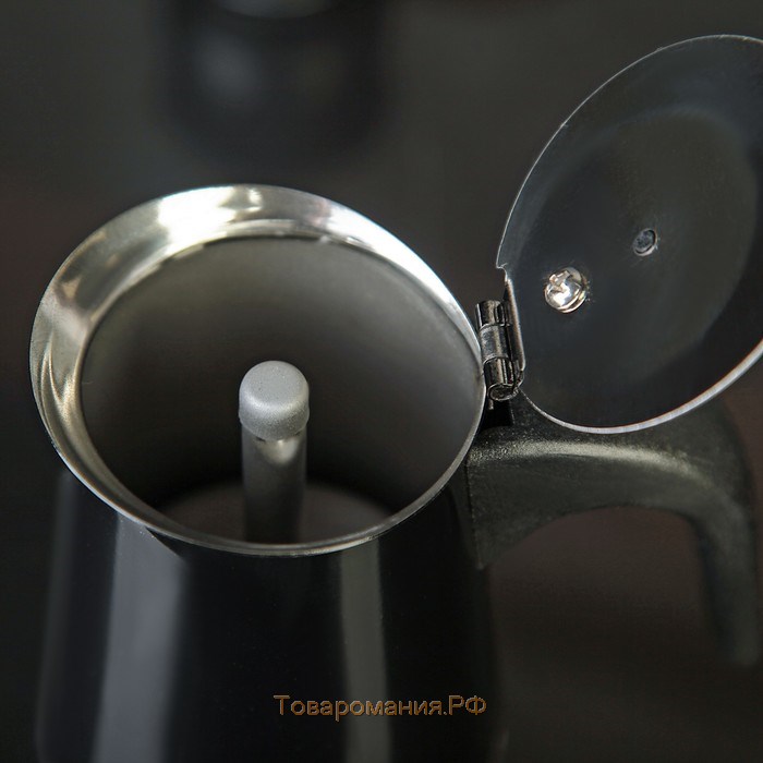 Кофеварка гейзерная Magistro «Классик», на 4 чашки, 200 мл, цвет чёрный