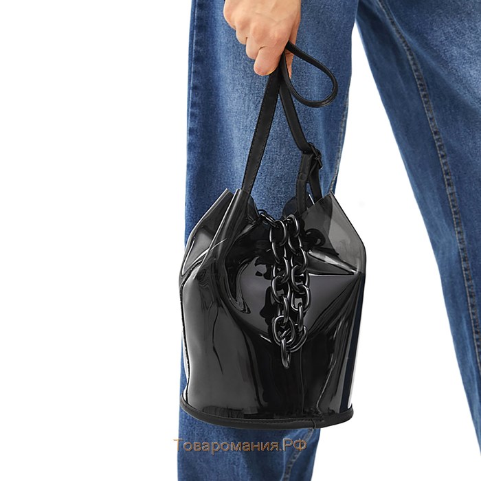 Цепочка для сумки, пластиковая, 17 × 23 мм, 120 см, цвет чёрный