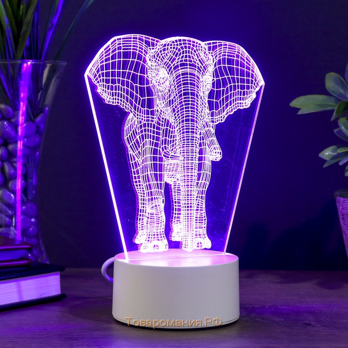 Светильник "Слон" LED RGB от сети 9,5х12,5х19см RISALUX