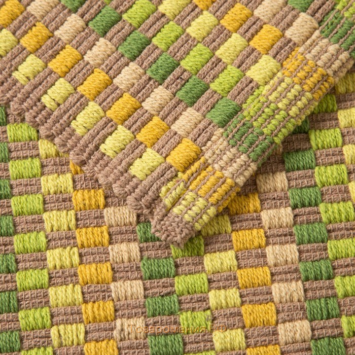 Ковер GRID, 50 х 80 ± 3 см, цвет зеленый/желтый.