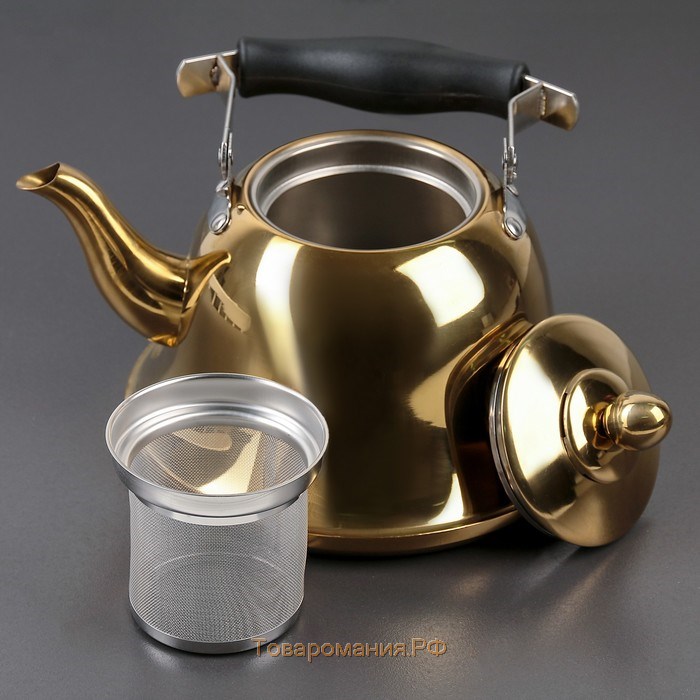 Чайник из нержавеющей стали «Голд», 2 л, 23×19×20 см, цвет золотой