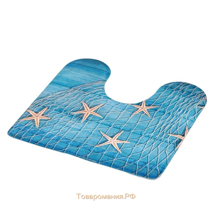 Набор ковриков для ванной и туалета «Морские звёзды», 2 шт, 40×45, 45×75 см
