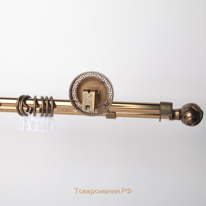 Карниз двухрядный 160 см d=1,6 см "Фэшн" с наконечниками "Орион", цвет старое золото
