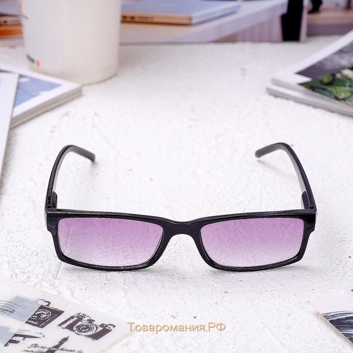 Готовые очки Восток 6617 тонированные, цвет чёрный, отгибающаяся дужка, +2