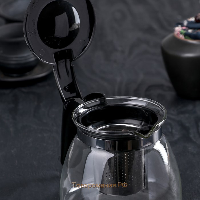 Чайник стеклянный заварочный «Джулиан», 700 мл, с металлическим ситом, цвет МИКС