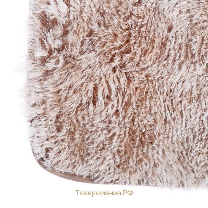 Набор ковриков для ванной и туалета «Пушистик», 2 шт, 35×40, 40×60 см, цвет бело-коричневый