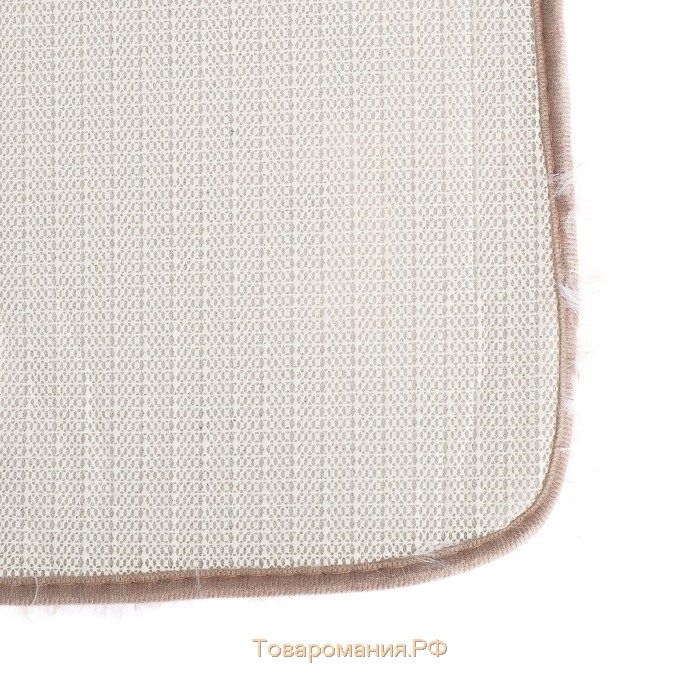 Набор ковриков для ванной и туалета «Пушистик», 2 шт, 35×40, 40×60 см, цвет бело-коричневый