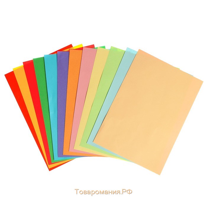 Бумага цветная А4, 36 листов, 12 цветов "Для офисной техники", 80 г/м²