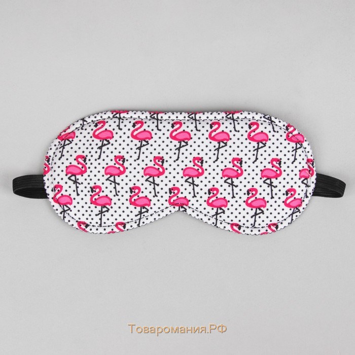 Маска для сна «Розовый Фламинго», 19,5 × 8,5 см, резинка одинарная, рисунок МИКС