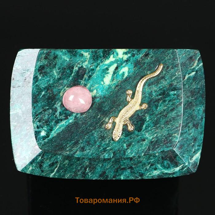 Ларец "Ящерка" 12,5х8х8,5 см, змеевик