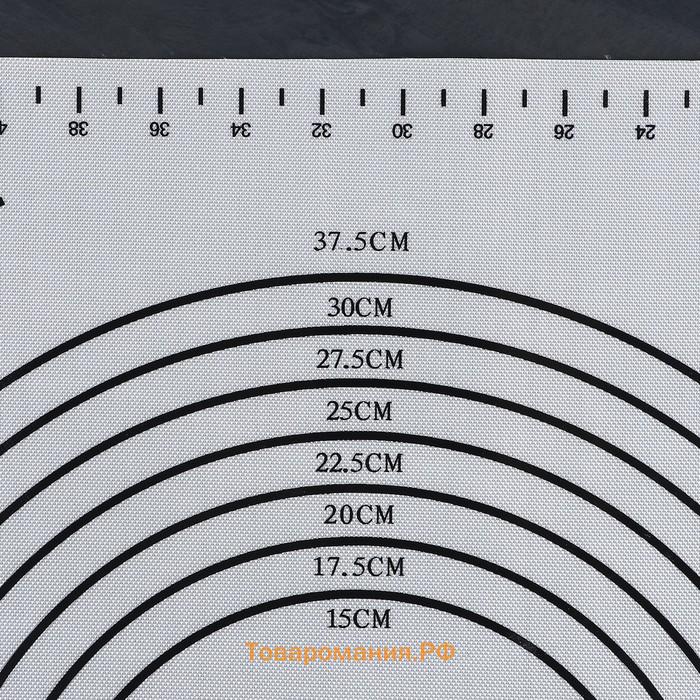 Коврик для выпечки и раскатки теста с разметкой, армированный «Эрме», силикон, 59,5×40 см, белый