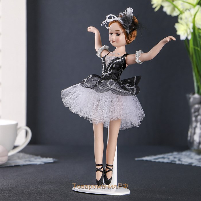 Кукла керамика коллекционная "Балерина в чёрном" 23 см