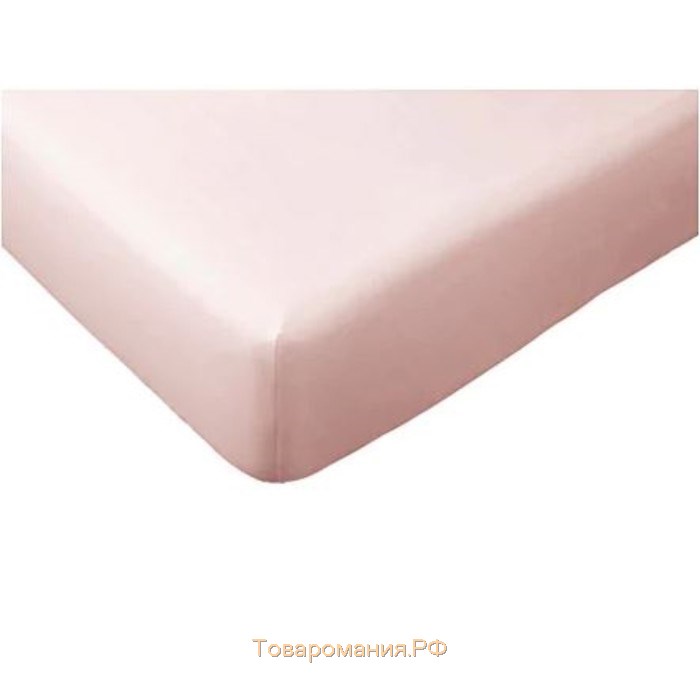 Простыня натяжная ДВАЛА, размер 180х200 см, цвет светло-розовый
