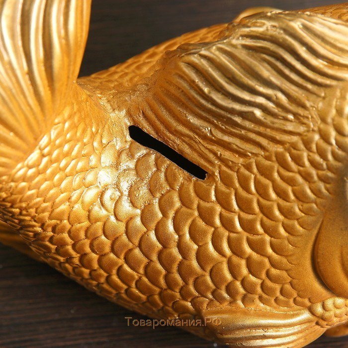 Копилка "Рыбка" золотая, 20х12х15см