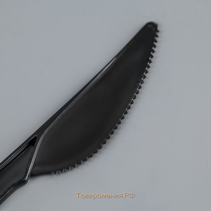 Нож одноразовый «Премиум», 18 см, цвет чёрный