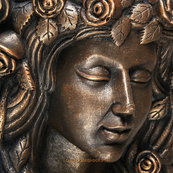 Кашпо настенное декоративное "Девушка", бронзовое, гипс, 22х14х41 см