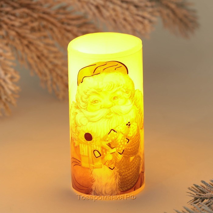 Электронная свеча «Дед мороз», 5 х 10 см