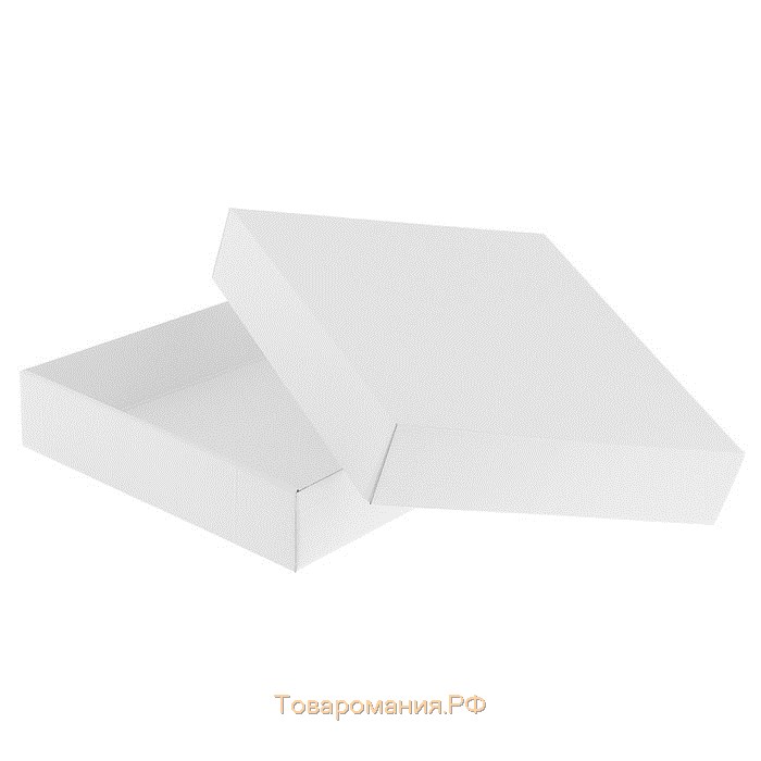 Коробка сборная без печати крышка-дно белая без окна 37 х 32 х 7 см