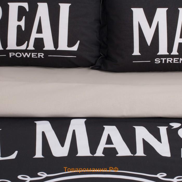 Постельное бельё "" 1.5 сп Real Man 143х215 см,150х214 см, 50х70+3 - 2 шт