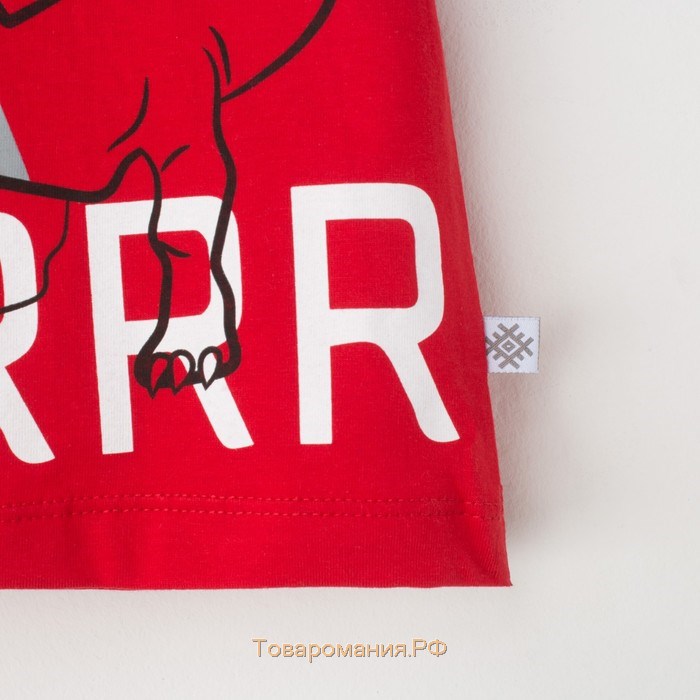 Комплект: футболка и шорты KAFTAN "Динозавр" р.28 (86-92), красный, чёрный