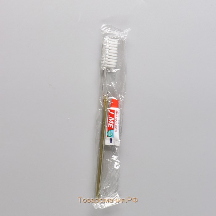 Зубной набор в пакете: зубная щётка 18 см + зубная паста 3 г