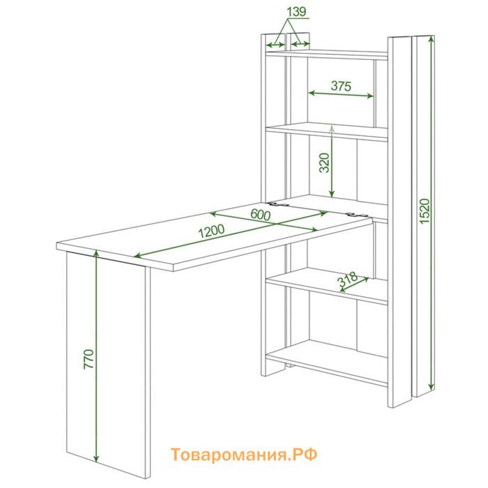 Компьютерный стол, 700 × 1522 × 1520 мм, цвет белый жемчуг