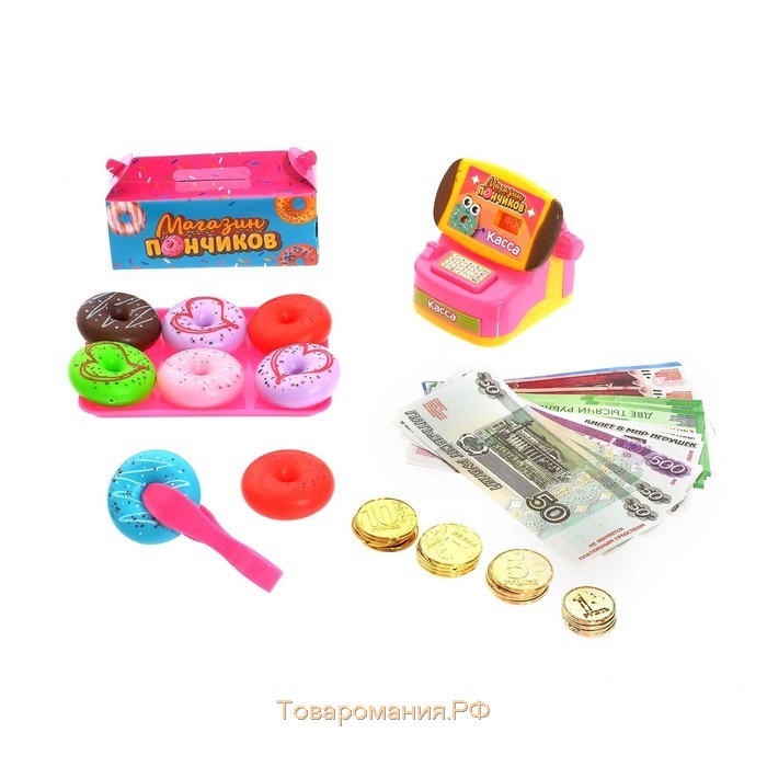 Игровой набор «Магазин пончиков», касса с деньгами