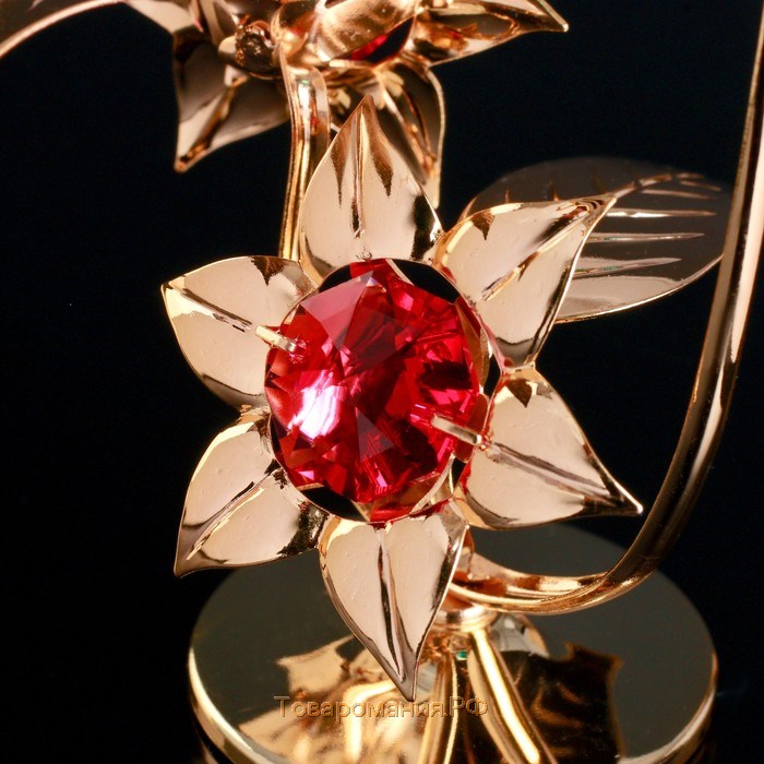 Сувенир с кристаллами  "Бабочка на цветке" 10х7,8 см