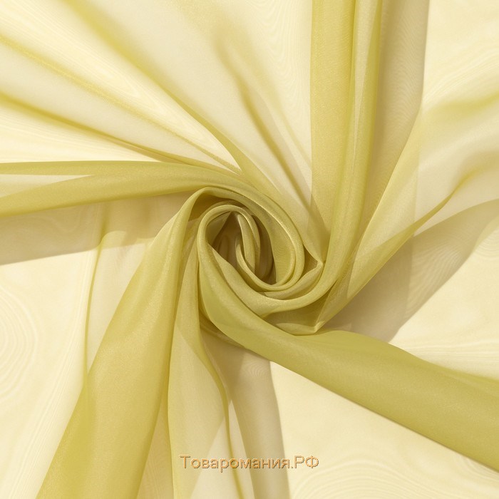 Тюль «» 140×250 см, цвет оливковый, вуаль, 100% п/э