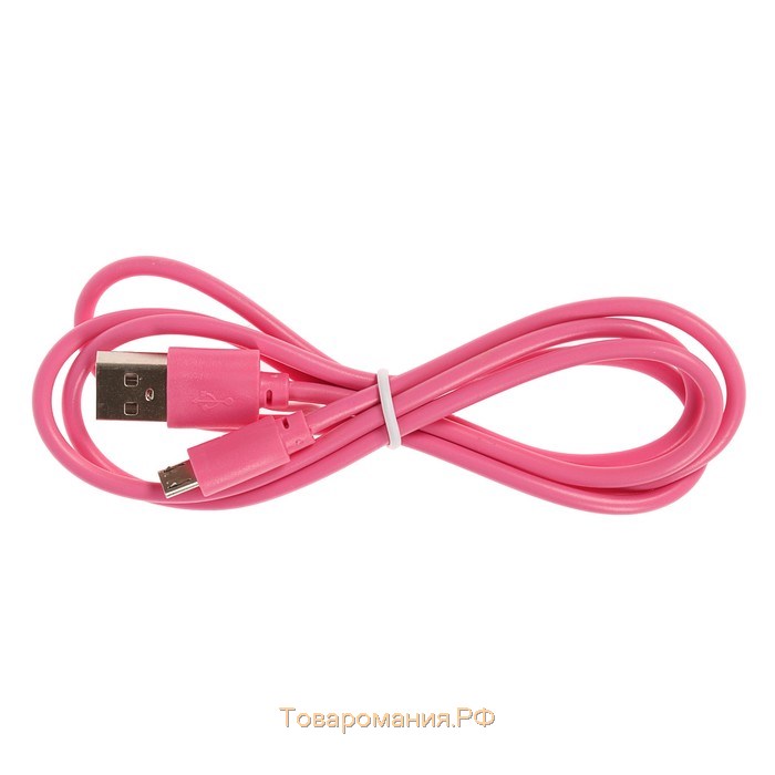 Кабель , micro USB - USB, 1 А, 1 м, розовый