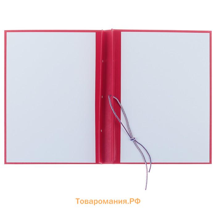 Папка "Выпускная квалификационная работа" бумвинил, гребешки/сутаж, без бумаги, цвет красный (вместимость до 150 листов)