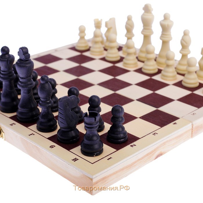Шахматы "Леви" + набор шашек в подарок, шашки d-2.6 см, король h-7.5 см, пешка h-3.5 см