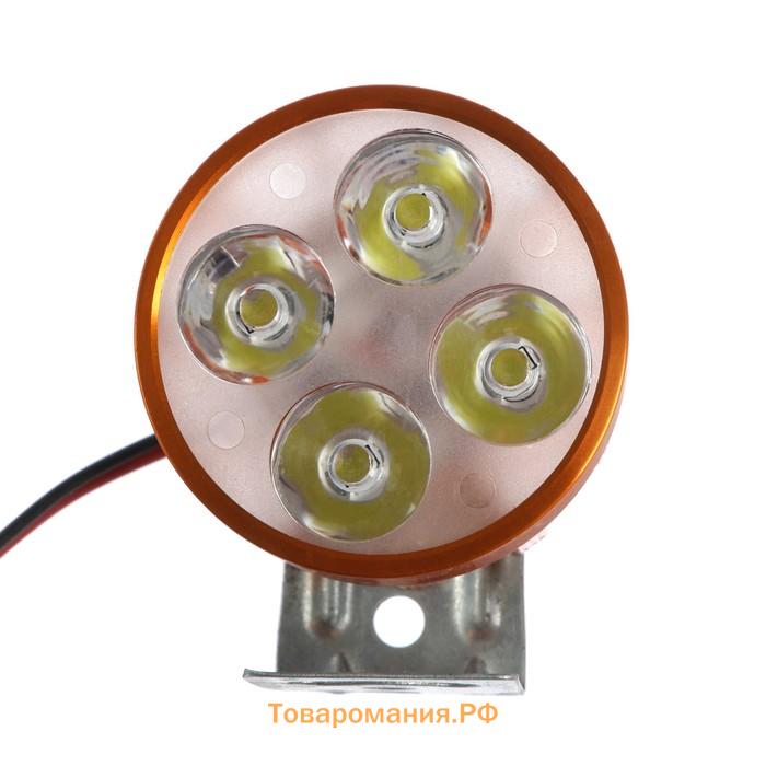 Фарасветодиоднаядлямототехники, 4LED,IP67, 4Вт,направленныйсвет