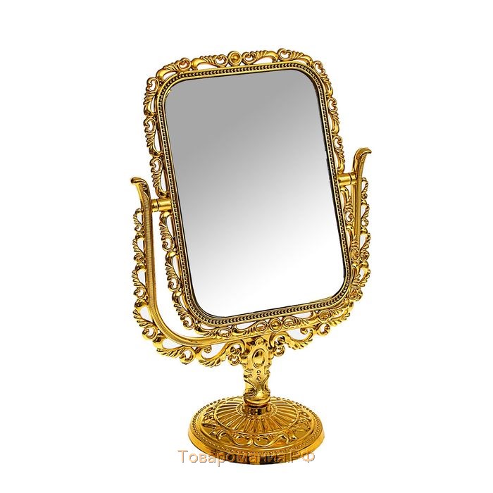 Зеркало настольное «Ажур», с увеличением, зеркальная поверхность — 11 х 15,5 см, цвет золотой