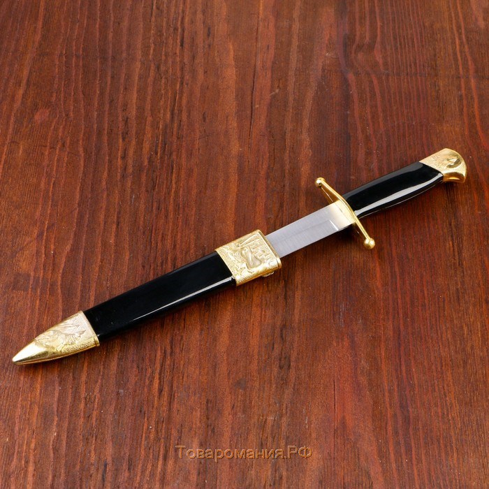 Сув. изделие нож, ножны чёрные с золотым, 35см, клинок 17 см