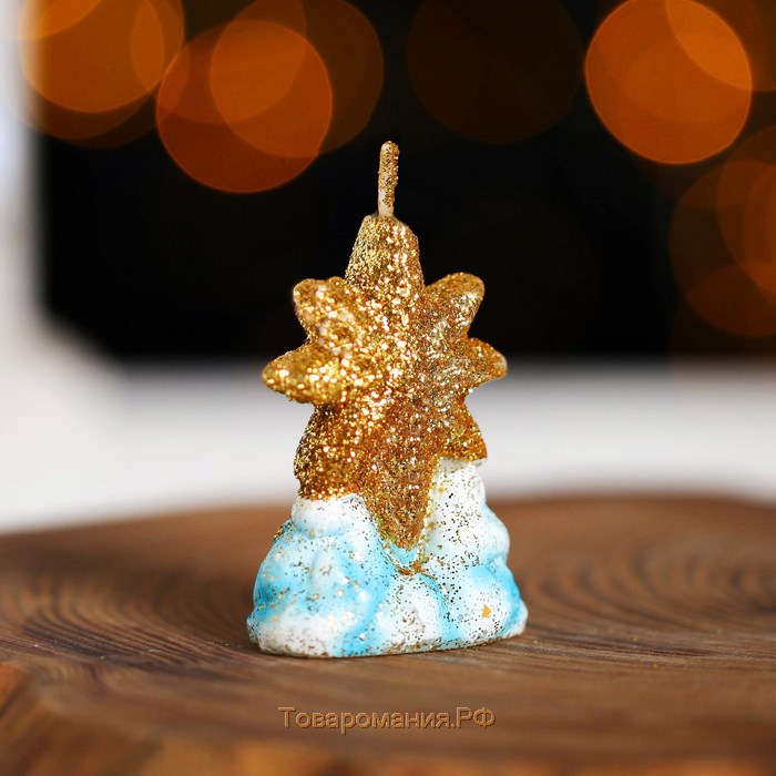 Новогодняя свеча «Сияющая звезда», без аромата, 5.5 х 4.2 см