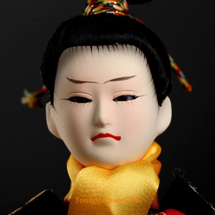 Кукла коллекционная "Китайский гвардеец в золотых доспехах с мечом" 31х12,5х12,5 см