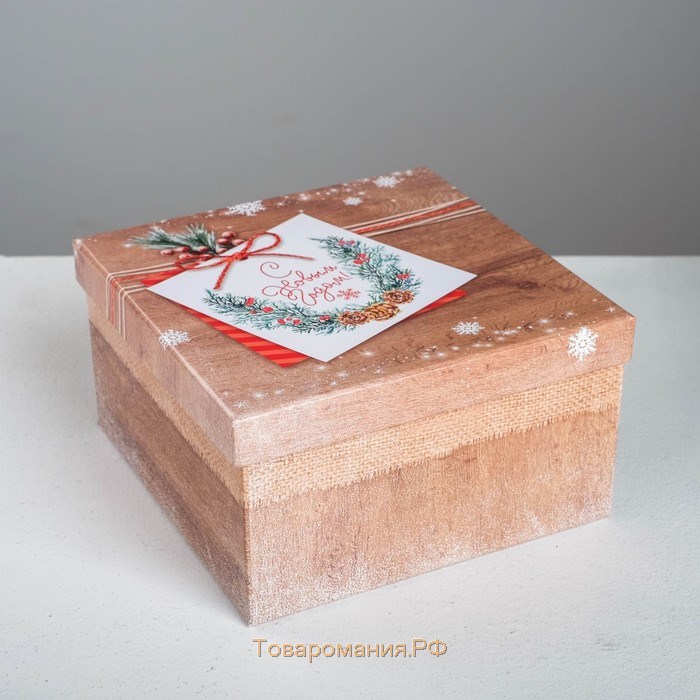 Набор подарочных коробок 6 в 1 «Деревянный», 10×10×6 - 20×20×11 см