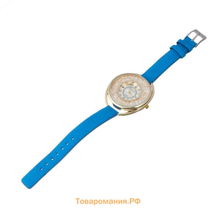 Часы наручные женские "Кравьери", циферблат d=3.8 см, синий  микс
