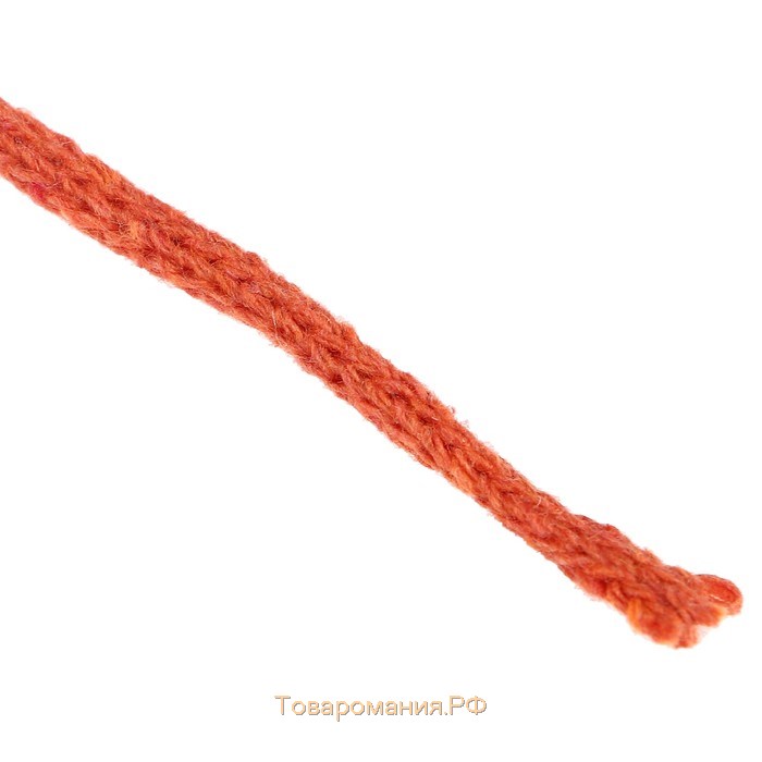 Шнур для рукоделия хлопковый  100% хлопок 4 мм, 50м/140гр (оранжевый)