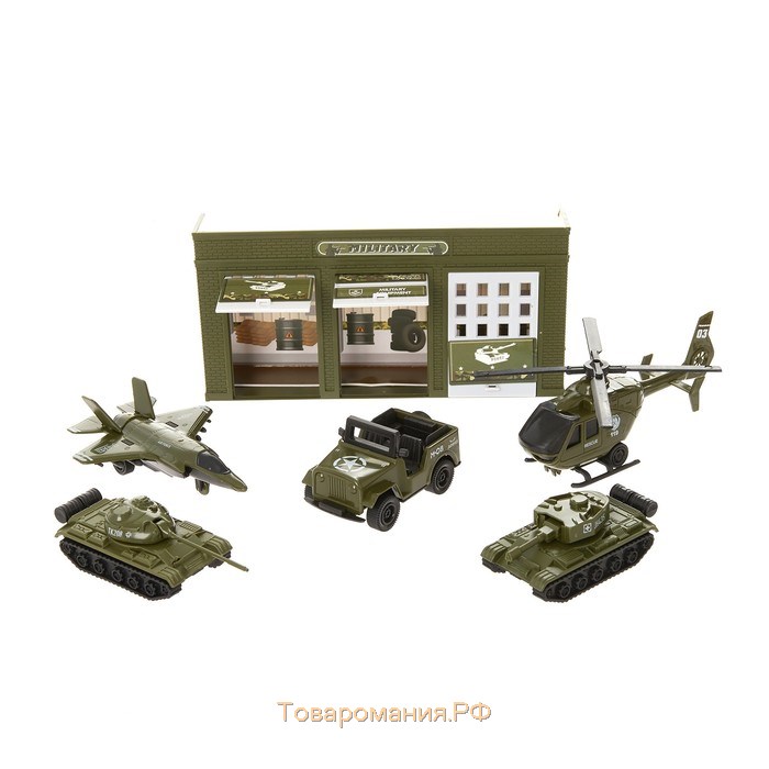 Набор военной техники «Армия» 5 элементов техники и гараж