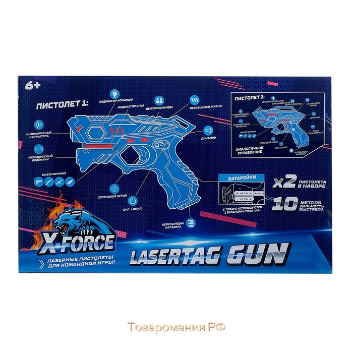 Лазертаг LASERTAG GUN с безопасными инфракрасными лучами, для двух игроков