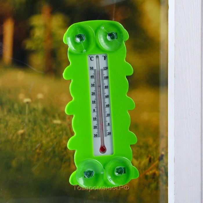 Пластиковый термометр оконный "Гусеница" в пакете